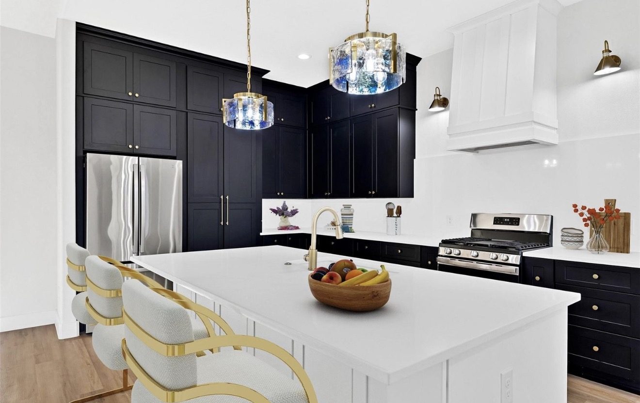 360 Dalton — Black cabinetry