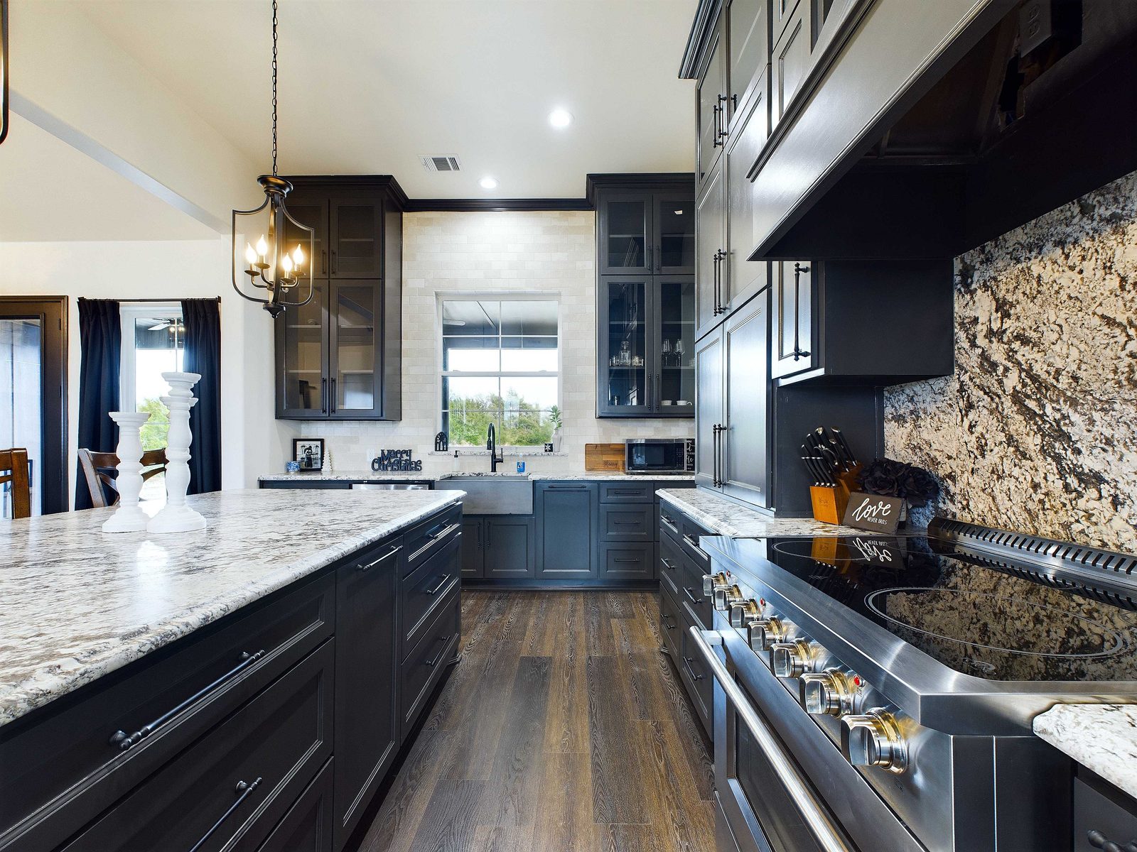 Interior of a completed custom home kitchen
