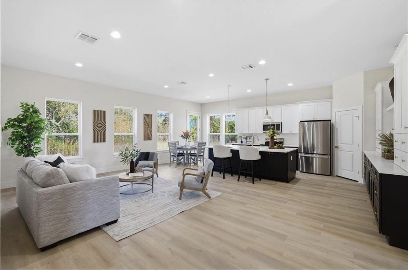 Open living and kitchen