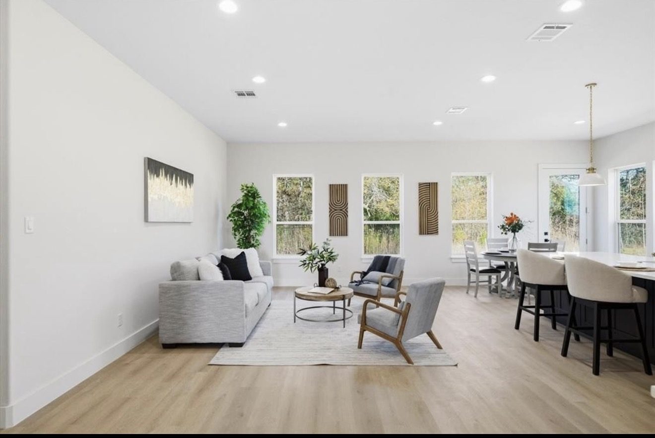 Open living and dining space